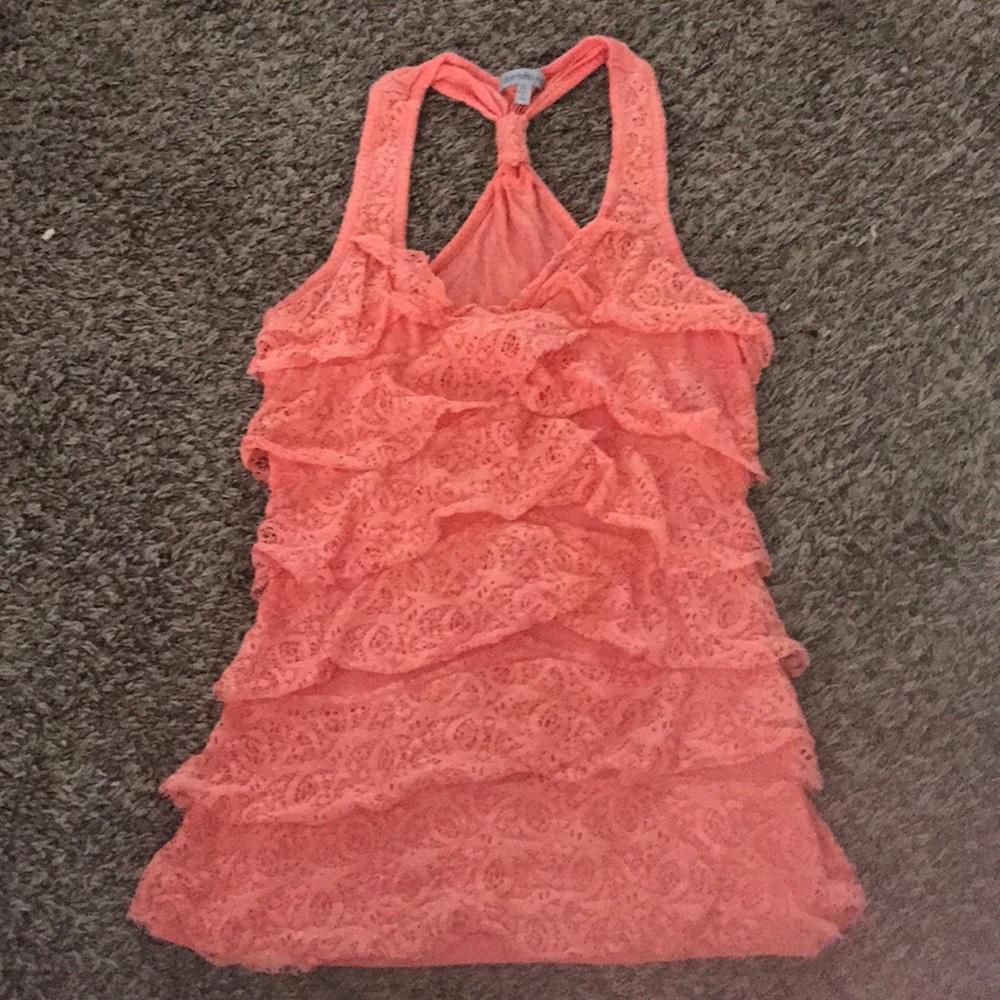 Peach / orangeish pink racer back tank top
